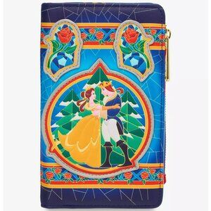 Loungefly Disney Beauty And The Beast Stained Glass Wallet Belle Prince New